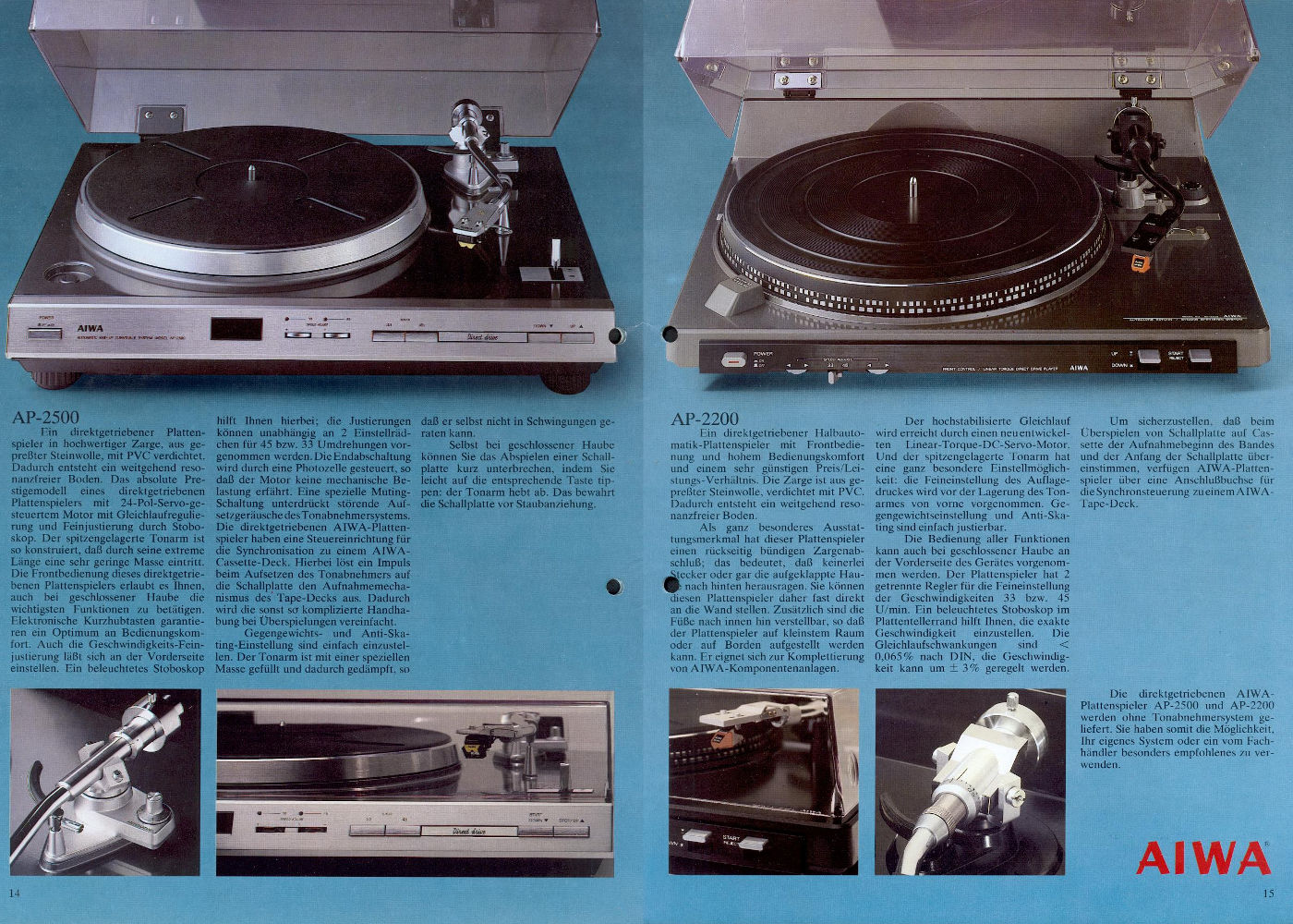 AIWA AP-2500 and AP-220 turntables