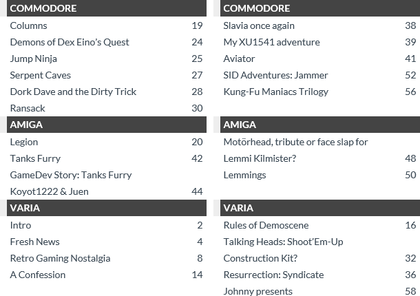 K&A Issue 4 Table of Contents