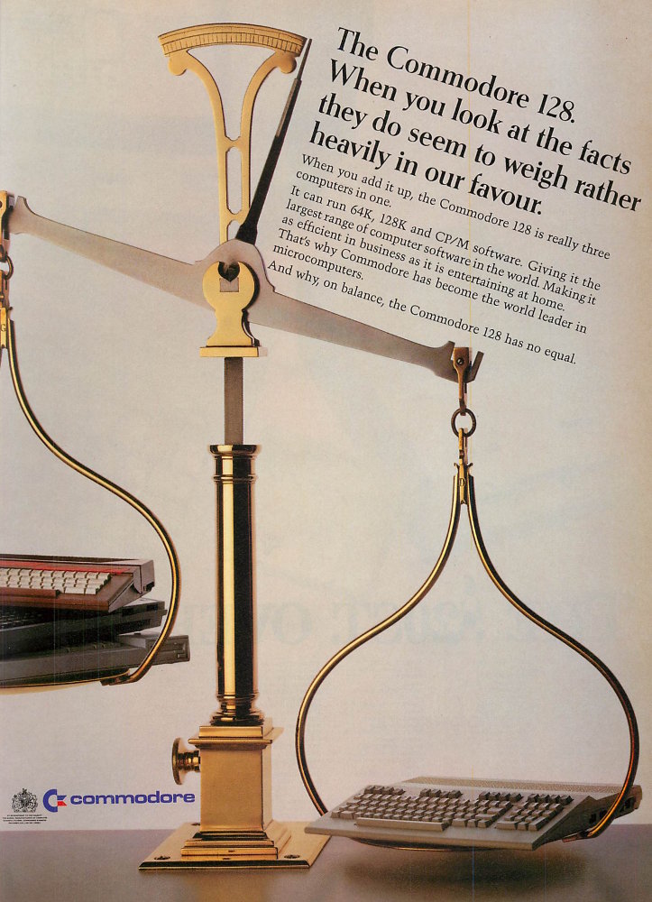Commodore C128 advertisement with Royal Warrant