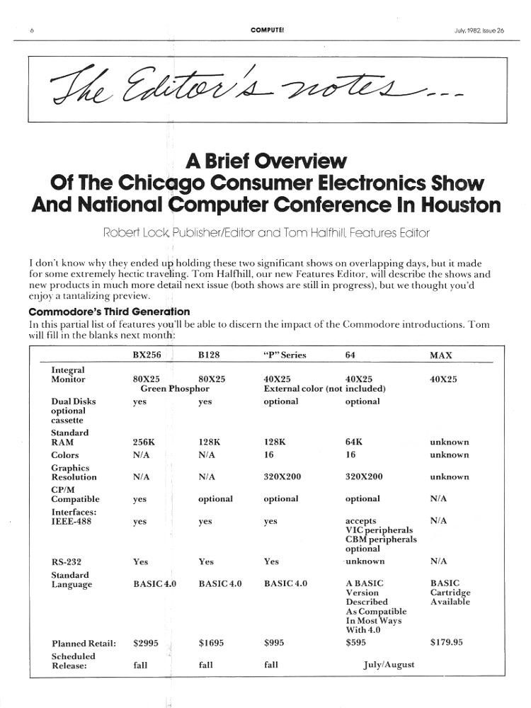 Chicago Consumer Electronics Show - Commodore's Third Generation