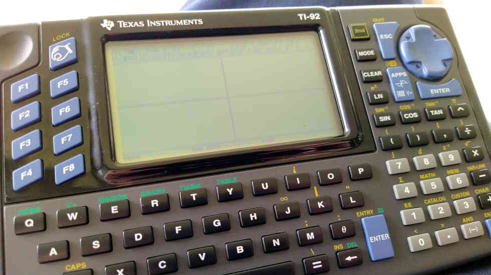 Close up view of the TI-92 graphing calculator