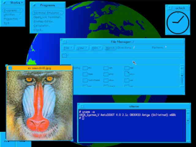 Commodore Amiga Unix desktop screenhot