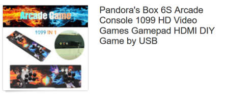 eBay listing for Pandora's Box 6S
