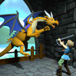 A dragon chasing Dirk