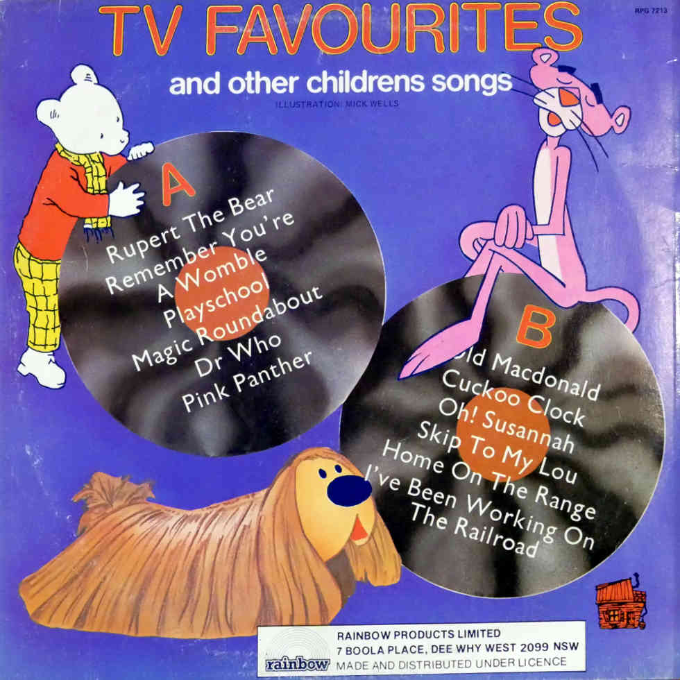 TV Favourites and other Children's Songs vinyl record back sleeve