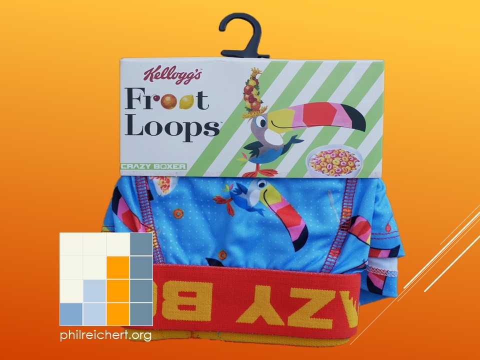 Kellogg's Fruit Loops novelty boxer trunks front