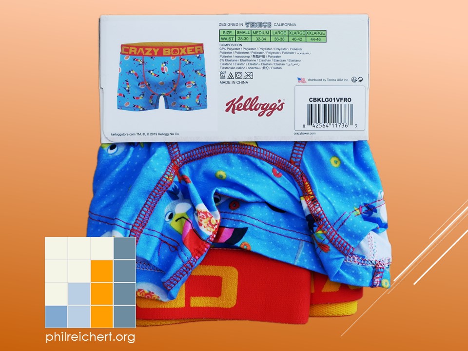 Kellogg's Fruit Loops novelty boxer trunks back