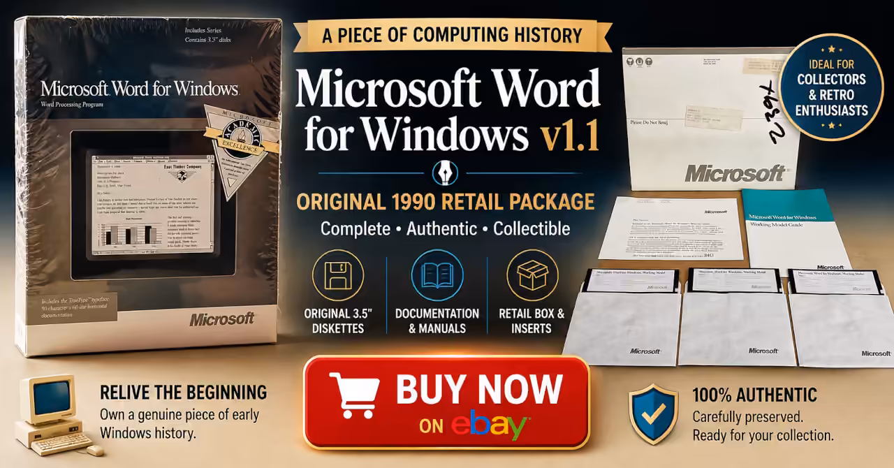 Shop for Microsoft Word for Windows 1.1 software and collectibles