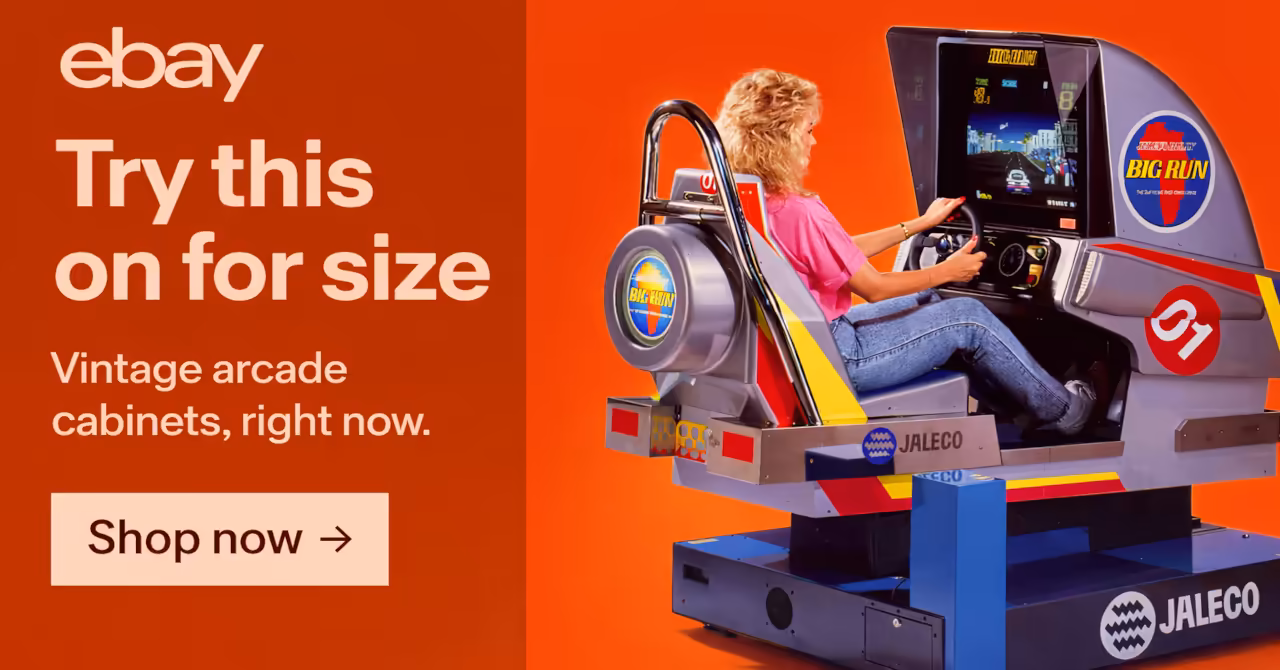 Colour banner showing the Jaleco Big Run arcade machine