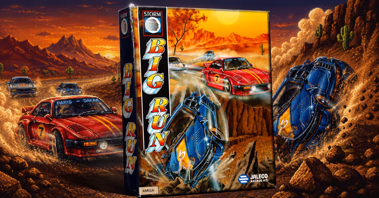 Front of the Big Run Commodore Amiga retail box