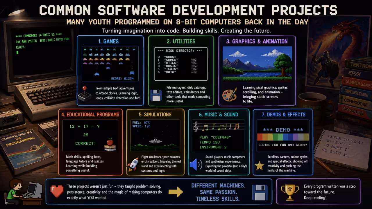 Infographic on the common software development projects