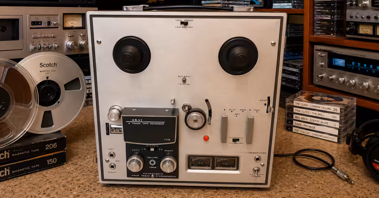 Akai 1710 reel to reel player in a private collection