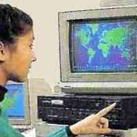 Woman creating broadcast video on the Amiga