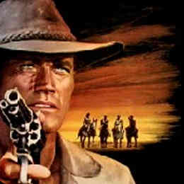 Stelvio Cipriani movie soundtrack album cover featuring a cowboy scene inspired by Italian western films
