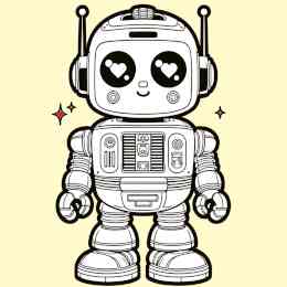 1950s anime robot coloring page
