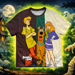 Scooby-Doo t-shirt featuring Shaggy, Scooby-Doo, and Daphne