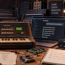 Vintage synthesizer with modern AI-assisted firmware development tools